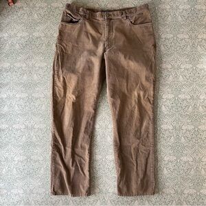 Neutral Camel Tan Cotton Corduroy Straight Leg Pant 38 x 30 Vintage